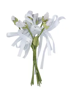 Букетик из подснежников с бантиками и листиками, цвет 176, серый (14-00530-B19)