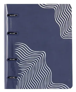 Тетрадь 120л кл. "FOLGA. 7" на кольцах, смен.блок, обл. кож.зам, тиснение серебр.фольгой