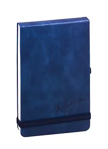 Блокнот 130*200 96л лин. "Reporter" темно-син.иск.кожа, резинка, петля для ручки, инд.уп.