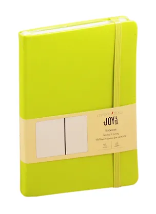 Книга для записей А5 96л тчк. "JOY BOOK. Сочный лайм" 7БЦ, иск.кожа, тонир.офсет, скругл.углы, ляссе 256576