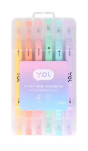 Текстовыделители Yoi, двухсторонние 6 цветов