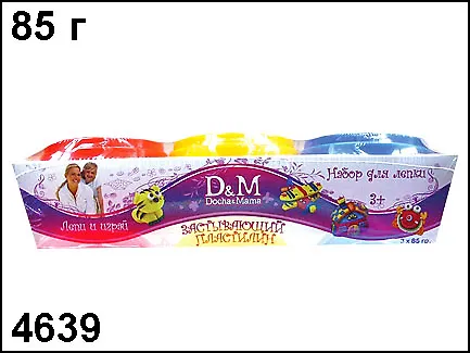 Масса для лепки (3цв) (85гр) (4639) (Делай с мамой) 2284214 — 1