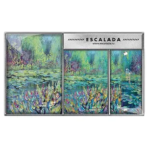 Ежедневник недат. А6+ 160л 126*174 "Наппа. Влад Кравчук. Пруд" + обложка на паспорт и ключница, мягк.переплет, блинтовое тиснение, офсет, ляссе, подар. упаковка