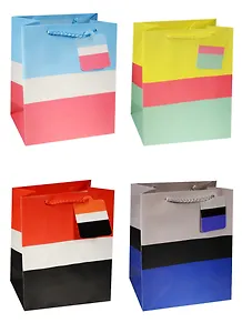 Пакет подарочный бумажный А5 18*23*10 "Яркие полосы", нейтр., мат. ламинат, Kairui