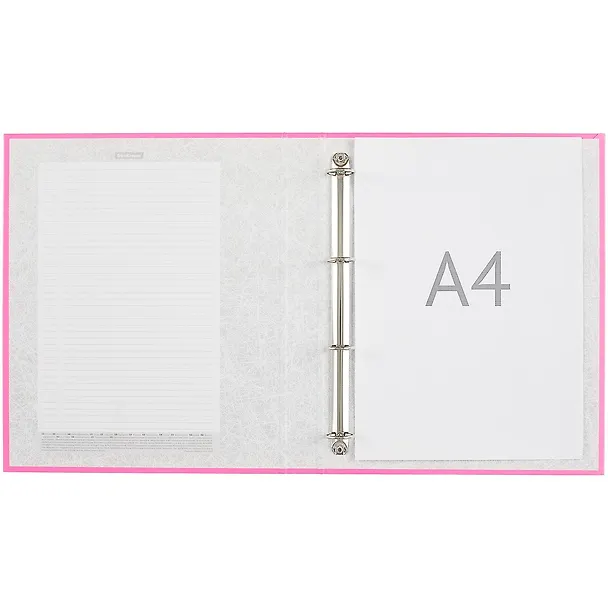 Папка архивная 35мм А4 "Neon" 4 кольца, розовый 259011 — 4