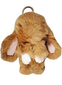 Брелок Кролик коричневый (мех)