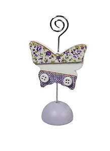 Декоративный держатель для фото из древесины павловнии с аппликацией из хлопчато-бумажной ткани (28786) (5х6х13)