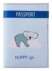 Обложка для паспорта Коала на облачке (кожа) (ПВХ бокс) (ОК2019-21)