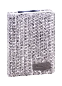 Книга для записей А5 96л кл. "Твид" серый, тв.переплет, ляссе, инд.уп.