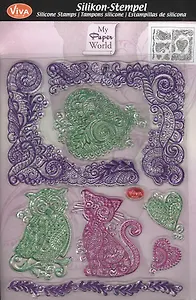 Штамп силиконовый Viva-Silikon-Stempel сова/котенок (400307600) (упаковка)