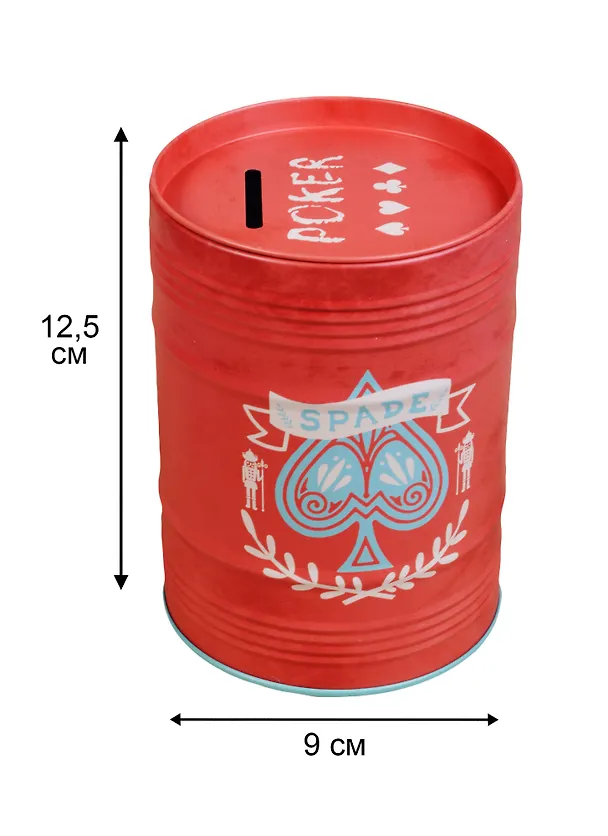 Копилка Бочка Карты (12х9) (металл) (12-22120-K80-20) 2570192 — 4