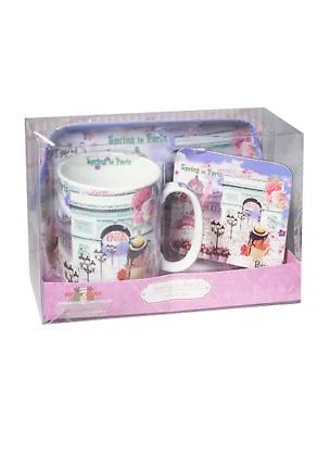 GiftLand набор 3пр:кружка+ блюдечко под чайн.пакет+подставка под кружку"Весна в Париже" S013-3 Весна 2405417