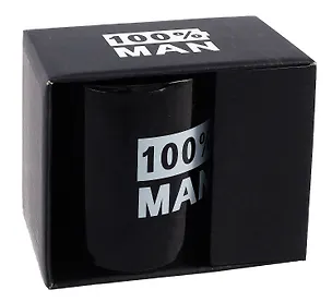 Кружка в подарочной коробке 100% Man (черная) (керамика, деколь) (330мл) (12-plutus-Z1) 3079746