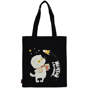 Сумка-шоппер Басик Мечтай о великом черная, текстиль 40см.*32см.