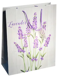 Пакет подарочный бумажный А3 42*32*11.5 "Lavender is love", жен., мат. ламинат, Kairui