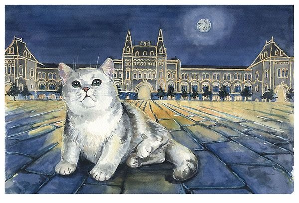 Открытка «Москва. Серия "Коты". ГУМ» 2980603 — 1