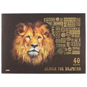 Альбом для рисования Hatber, King lion, А4, 40 листов, в ассортименте