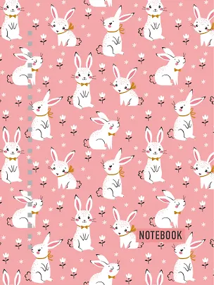 Тетрадь в твердом переплете. Розовые кролики. А5, 120 стр. 262942