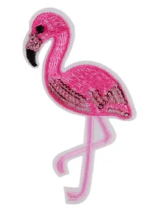 Термонаклейки Фламинго с блестками, 8х11см
