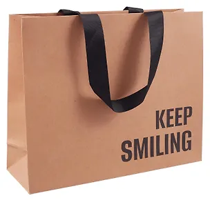 Пакет А4 28*35*11 "Keep smiling" крафт, горизонт., нейтр. 3111116