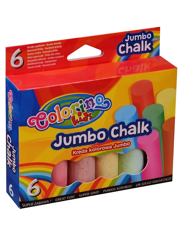 Мелки цветные 06цв JUMBO, к/к, подвес, Colorino 241900 — 1