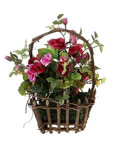 Композиция из искусственных цветов розы в корзине (24 см) (449415)