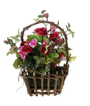Композиция из искусственных цветов розы в корзине (24 см) (449415) 2371614