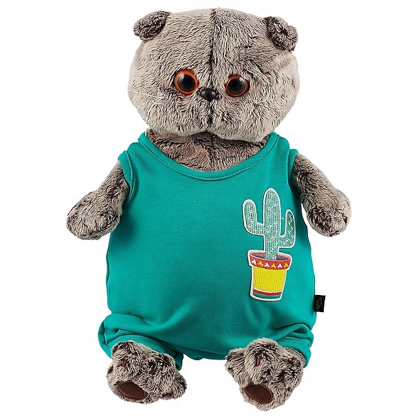 Игрушка мягкая Budi Basa, Басик в изумрудном комбинезоне с кактусом (В1) Ks30-100 2670478 — 1