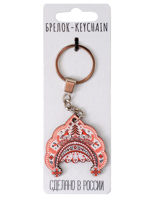 Брелок Кокошник Мезенский (4х5) (дерево) (Б092) 3181037 — 1