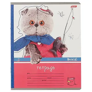 Тетрадь в клетку Hatber, "Кот Басик", 24 листа, в ассортименте
