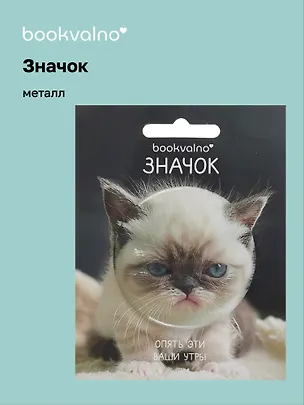Значок Сонный кот (фотопринт) (металл) (56мм) (ЗН2025-078) Bookvalno 3089049