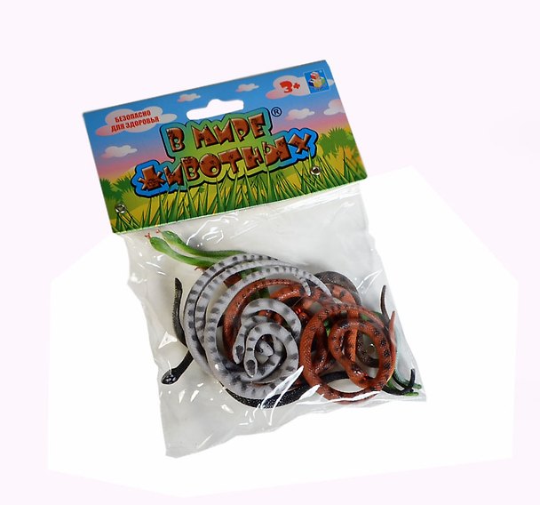 Набор 1toy В мире животных Змеи (Т53872) (12 шт) (18х14х2,5см) (пакет с хед.) 2394613 — 1