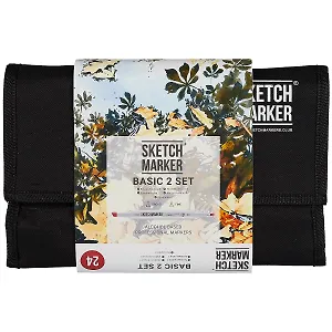 Маркеры 24цв "Basic 2", сумка-органайзер, Sketchmarker