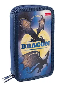 Пенал 2 отделения "Dragon" 19*11 см, молния