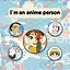 Набор значков. I'm an anime person (5 шт.) — 2878113 — 1