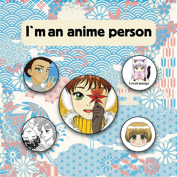 Набор значков «I'm an anime person», 5 штук 2878113 — 1