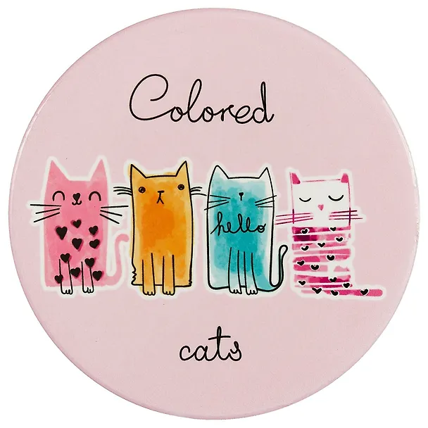 Подставка под кружку Colored cats (керамика) (11 см) (ПВХ бокс) 2652392 — 1