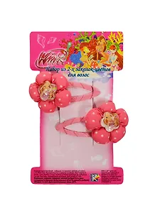 Набор 2 заколки для волос Winx Цветы (21511) (ярко-розовые) (упаковка)