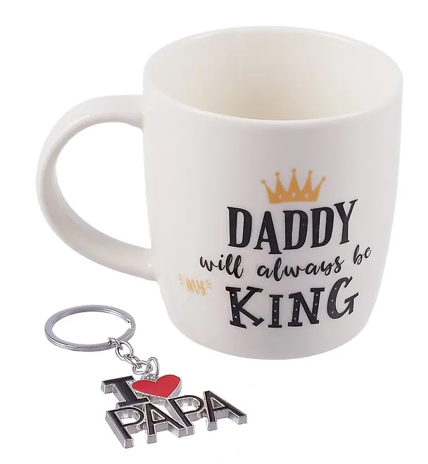 Подарочный набор Кружка и брелок-I love Papa Daddy is always be a king (коробка) (керамика) (12-topsun-202409-02) 3064955 — 2