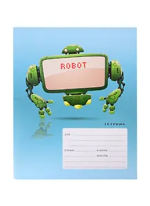 Тетрадь в клетку Listoff, "Роботы", 24 листа, в ассортименте