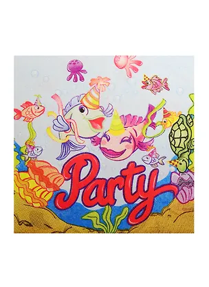 Салфетки бумажные Морская вечеринка (1019739) (33х33см) (набор/20шт.) (Страна Карнавалия) (упаковка) 2511029