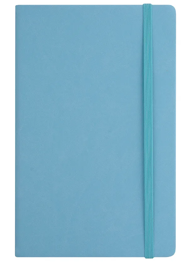 Книга для записей А5 96л кл. "Joy Book. Аквамарин" иск.кожа, тонир.блок, скругл.углы, ляссе, резинка, карман на задн.форзаце 2990275 — 3