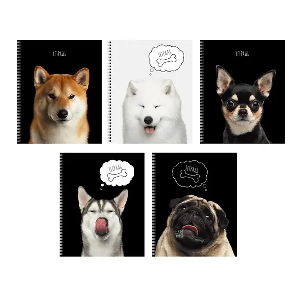 Тетрадь общая «Selfie dog», 48 листов в клетку, A5, в ассортименте - Listoff 3039395 — 1