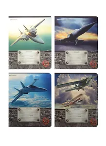 Тетрадь в клетку SchoolФОРМАТ, "Авиация", 12 листов, в ассортименте