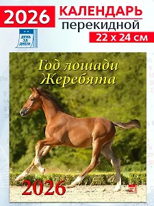 Календарь 2026г 220*240 «Год лошади.Жеребята» настенный, на скрепке