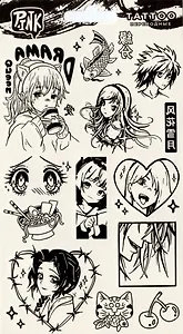 Наклейки-тату переводные (Аниме-4)