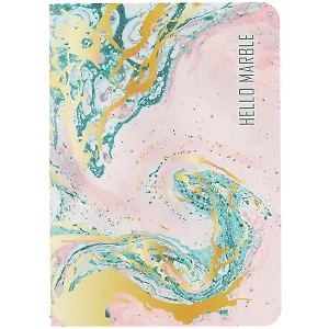 Записная книжка А6 32л кл. "Розово-зеленый мрамор", тонир. внутр. блок, сшивка