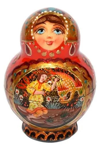 Сувенир, АКМ, Матрешка-пузико 3м Сказки h-8см М03-0008-8ВПР 334977 — 1
