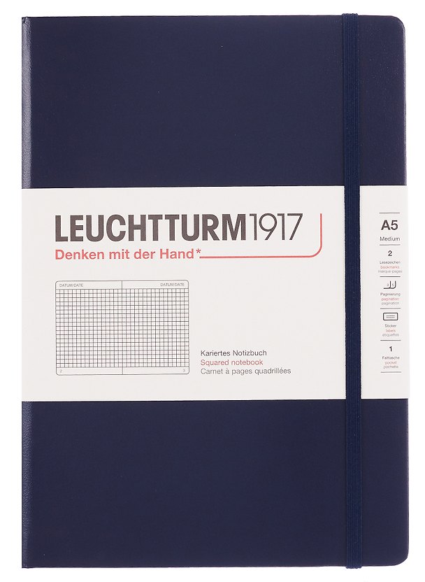 Книга для записей A5 125л кл. "Classic" тв.обл., цвет синий неви, Leuchtturm1917 3166567 — 1