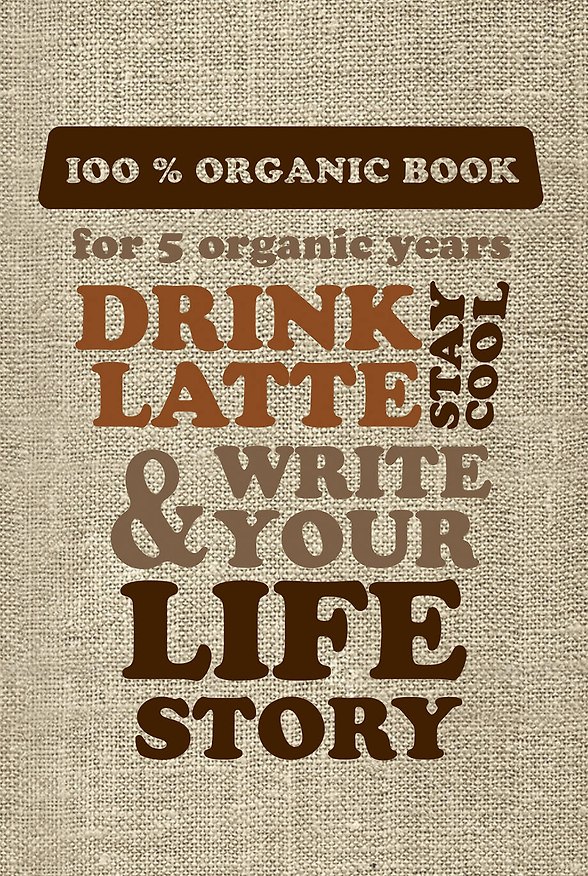 Пятибук Drink latte & write your life story (мешковина) 2501177 — 1